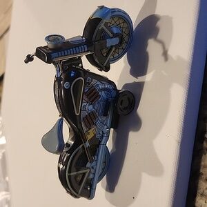 Black Retro motorcycle tin toy collectible motorcycle approx 6 " long